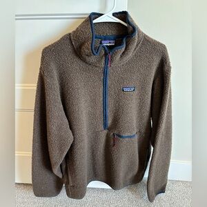 Patagonia Men's Zip-Up Sweater in Brown and Blue